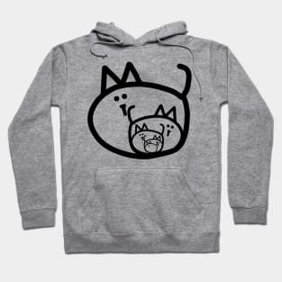 Minimal Nested Cats Hoodie